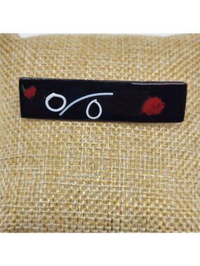 Fab MCM Copper Enamel Geometric Brooch pin Artisan OOAK Retro